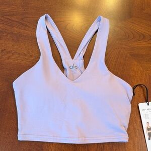ALO Yoga Lavender V-Neck Crossover Back Sports Bra